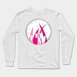 Retro Vintage Pink Santa Claus Long Sleeve T-Shirt